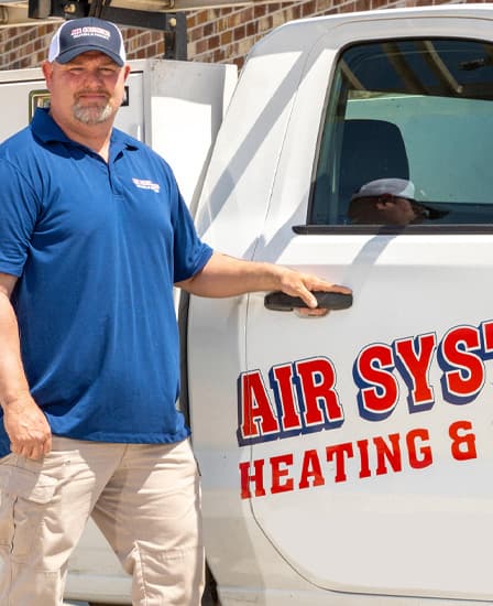 Air Systems technician with service van